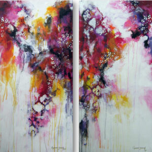 Inikaas (reflection), 2021, AYB 21-22-42-01, AYB 21-22-42-02, 36 by 18 inches, withoutframe, Acrylics on Canvas