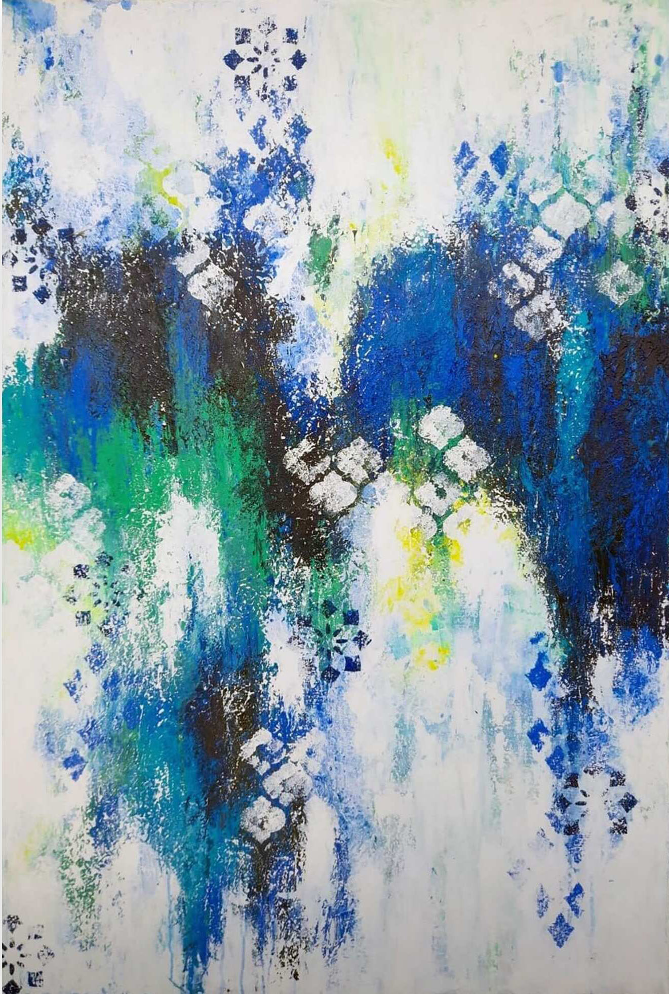 Inikaas (reflection), 2022, AYB 21-22 46, 54 by 36 inches, without frame, Acrylics on Canvas